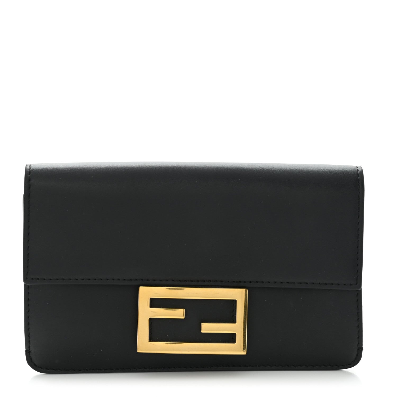 Fendi Vitello King Mini Flat Baguette Black 1 of 9