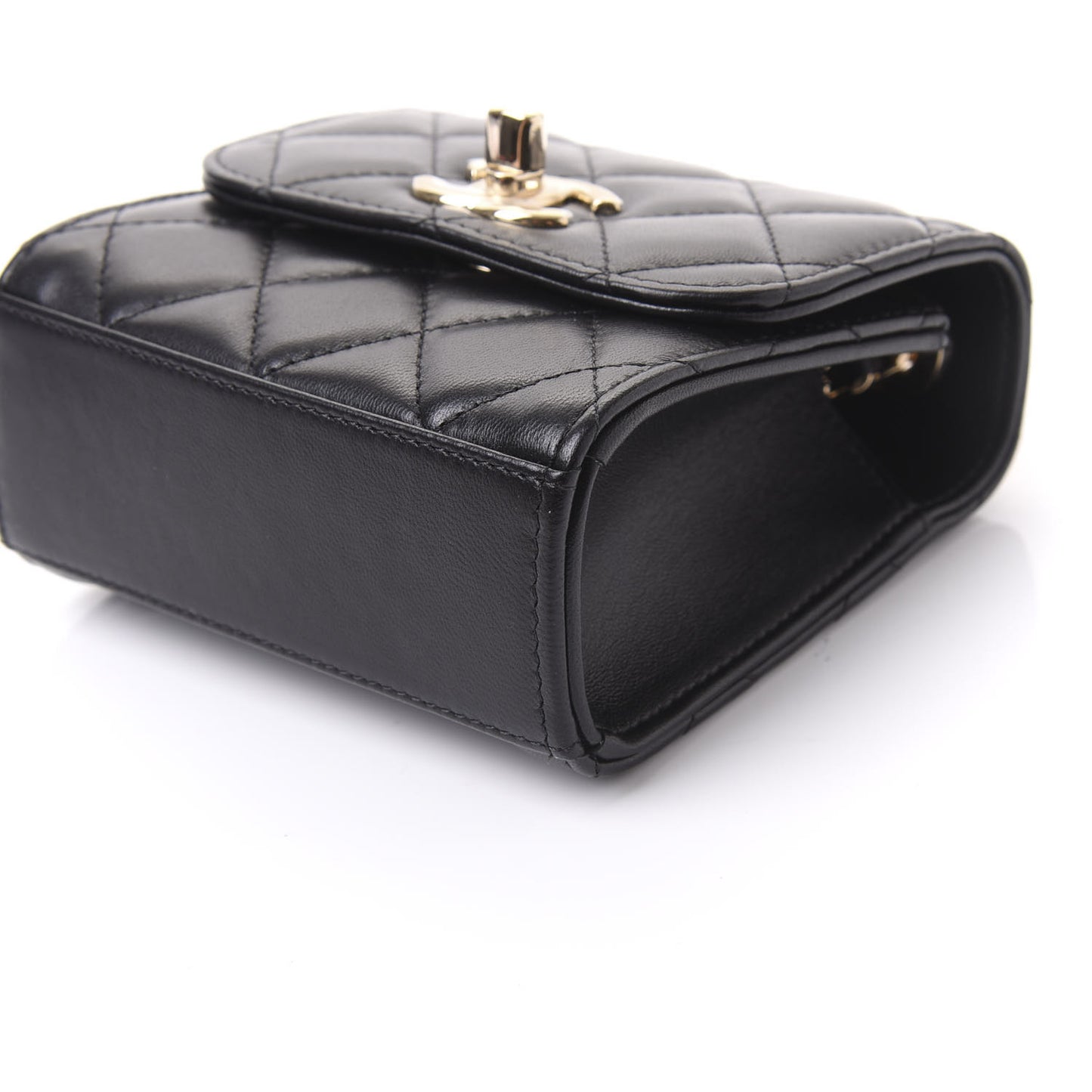 Lambskin Quilted Mini Trendy CC Chain Wallet Black