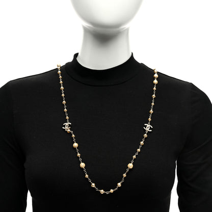 Chanel Pearl CC Long Necklace Light Gold 2 of 4