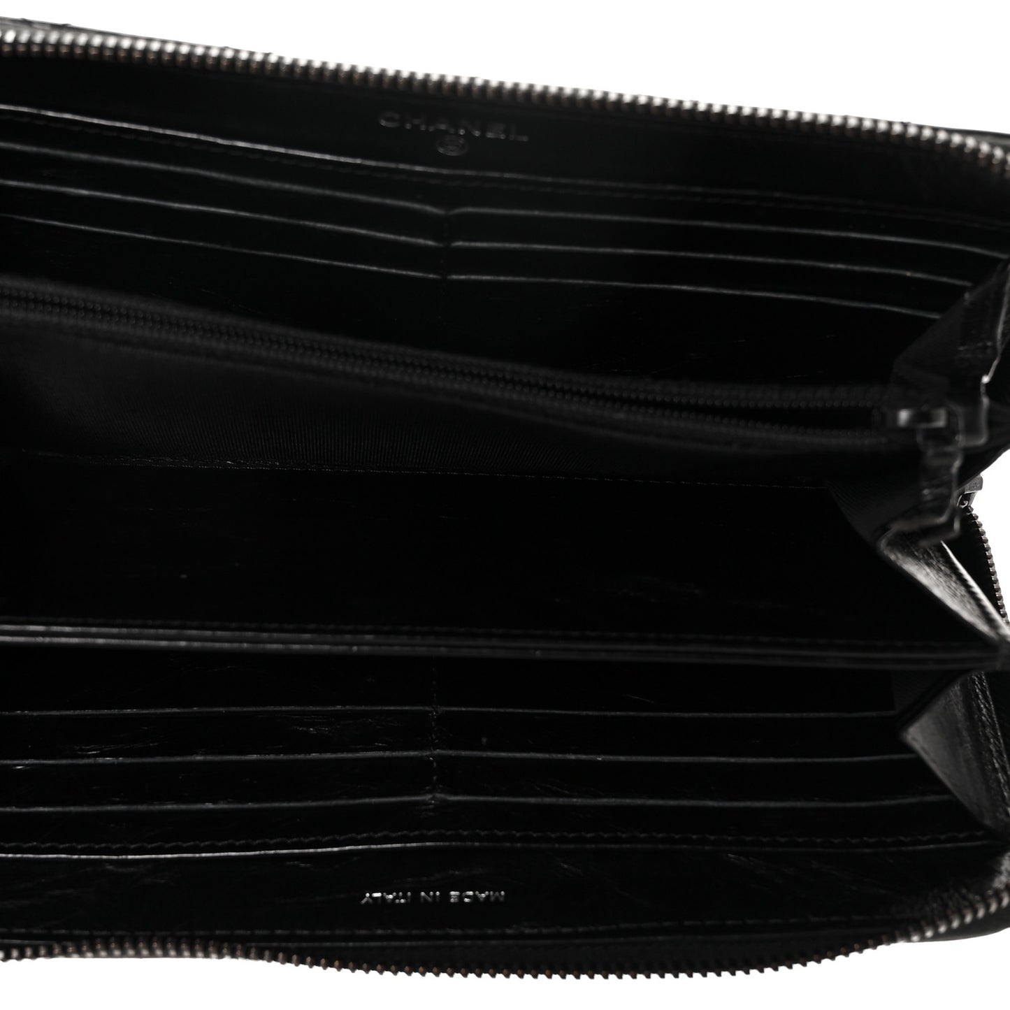 Aged Calfskin Quilted Reissue Large Gusset Zip Around Wallet So Black