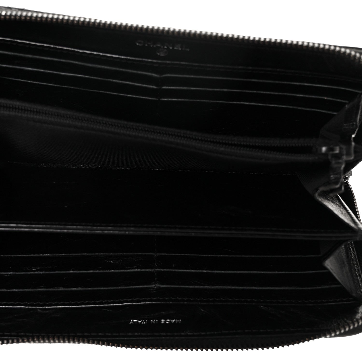 Chanel Aged Calfskin Quilted Reissue Large Gusset Zip Around Wallet So Black 5 of 10