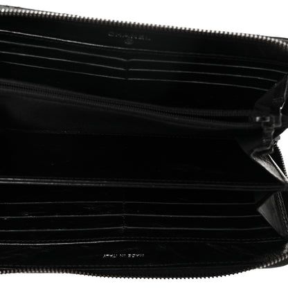Chanel Aged Calfskin Quilted Reissue Large Gusset Zip Around Wallet So Black 5 of 10