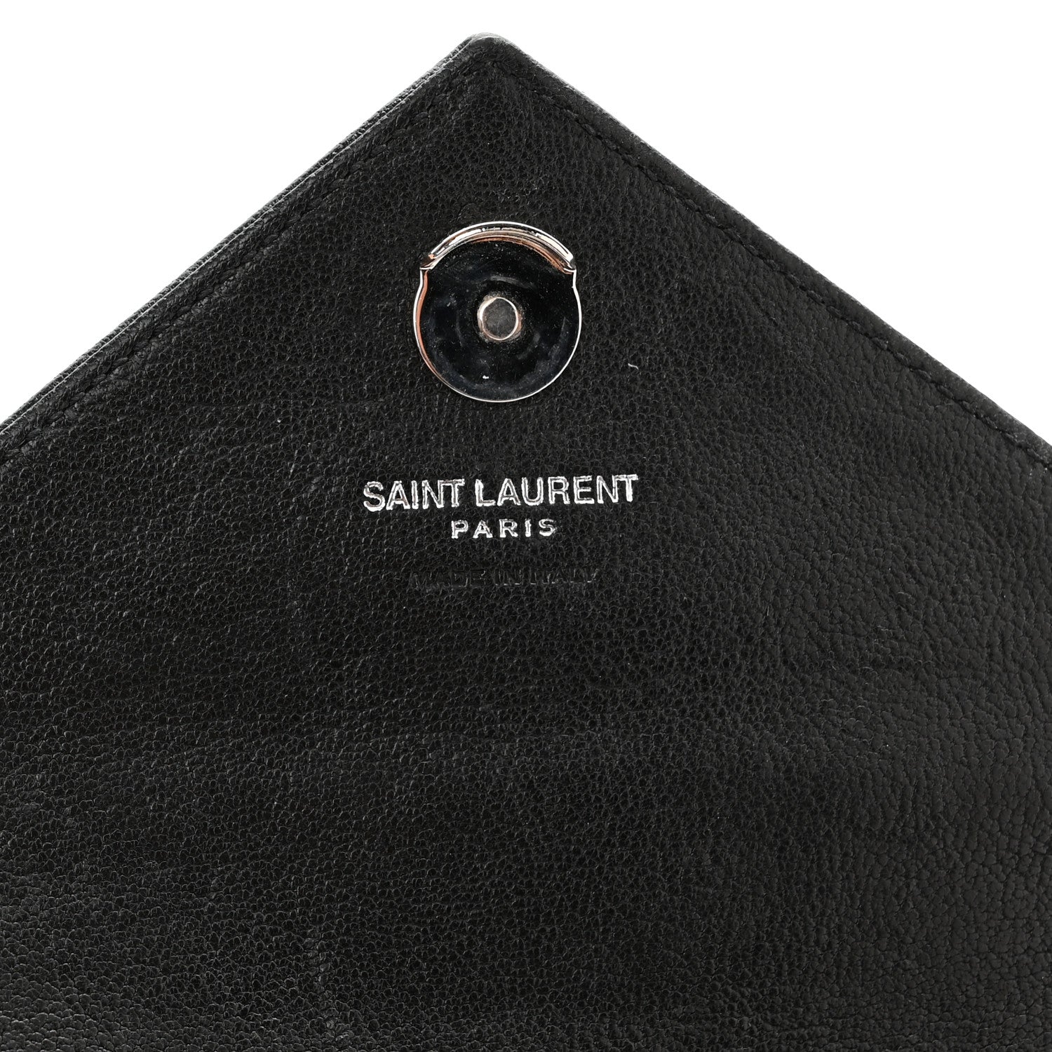 Saint Laurent Sheepskin Matelasse Chevron Monogram College Chain Wallet Black 6 of 11
