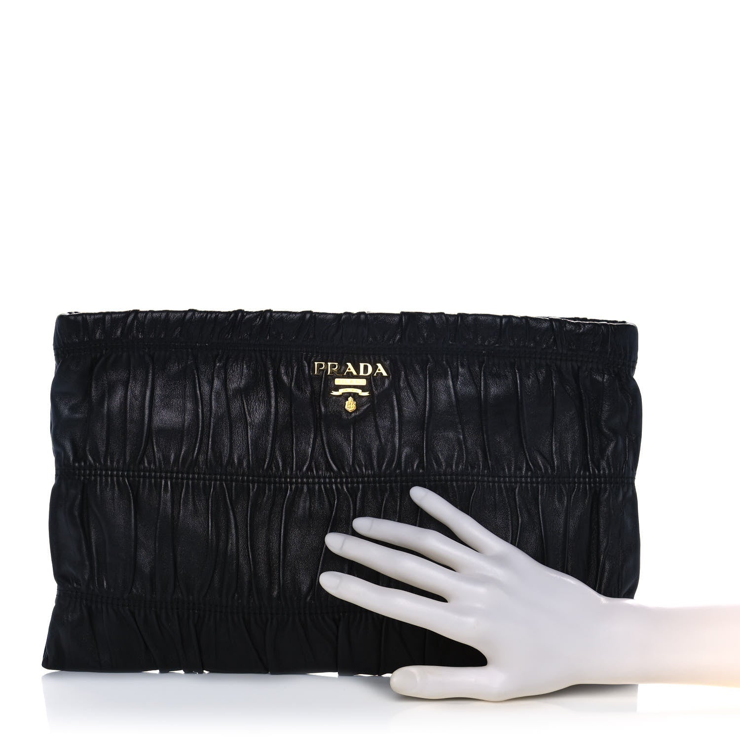 Prada Nappa Gaufre Clutch Nero Black 2 of 11