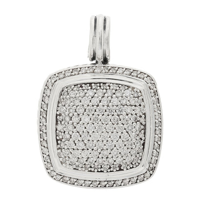 David Yurman Sterling Silver Diamond 20mm Albion Enhancer Pendant 1 of 5