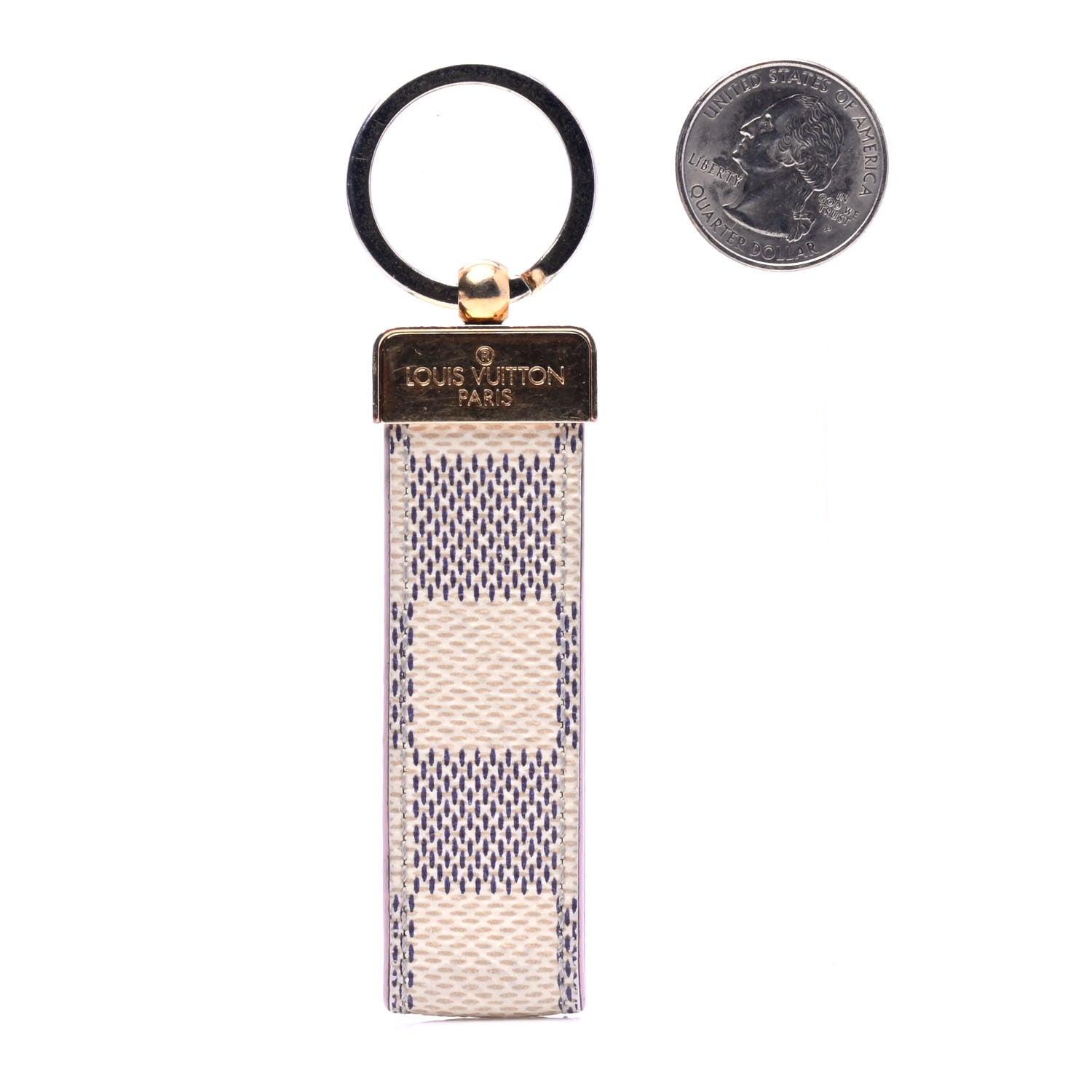 Louis Vuitton Damier Azur Dragonne Key Holder Rose Ballerine 2 of 4