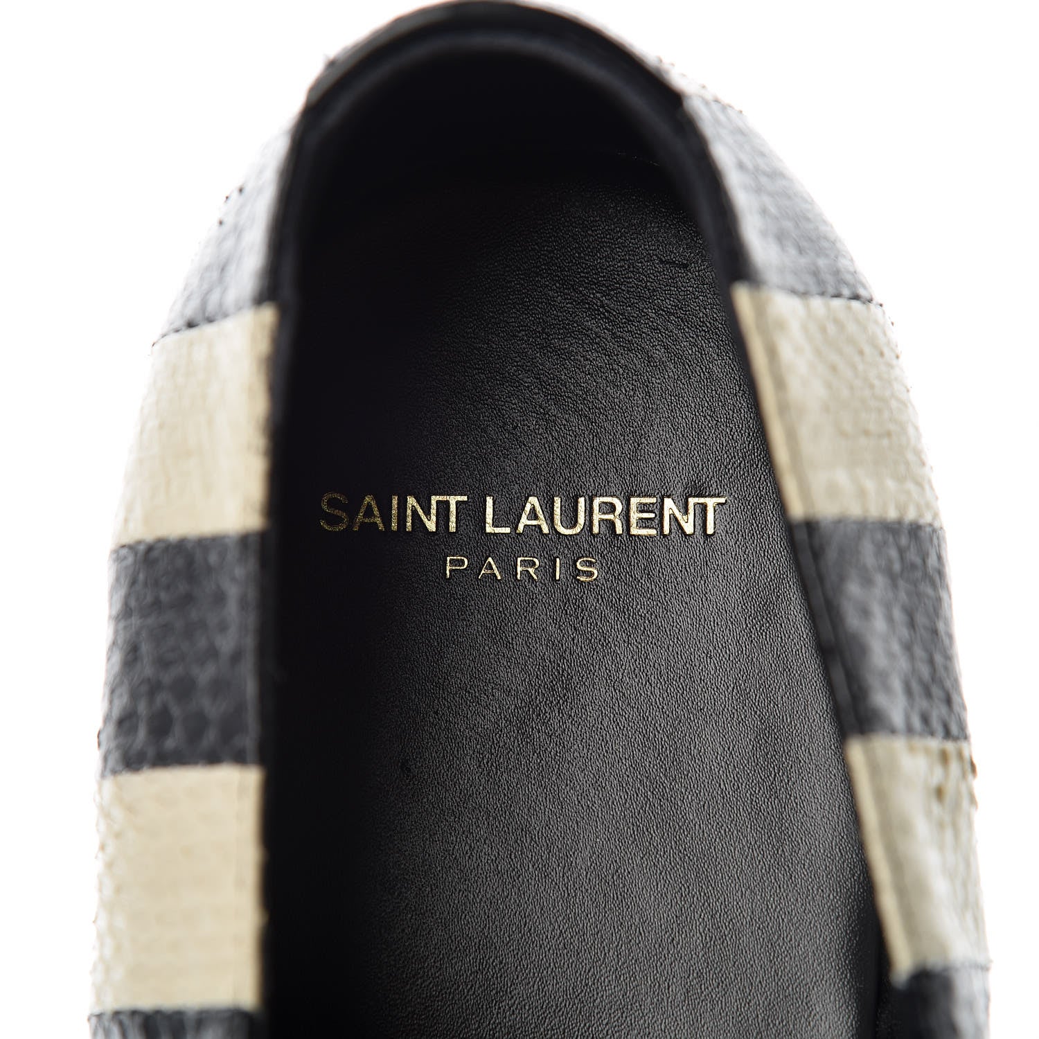 Saint Laurent Elaphe Snakeskin Striped Mens Jonas Derbies 43 Black White 6 of 9