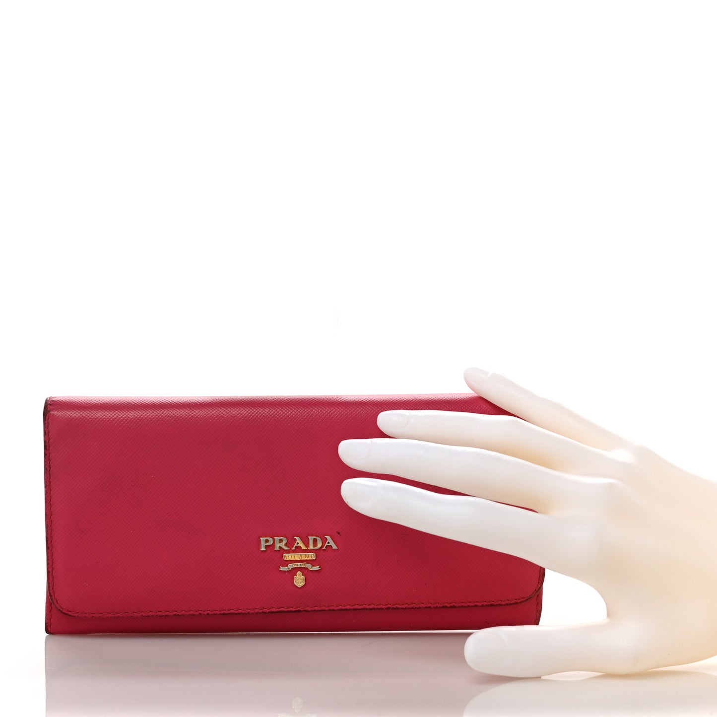 Saffiano Metal Continental Flap Wallet Peonia