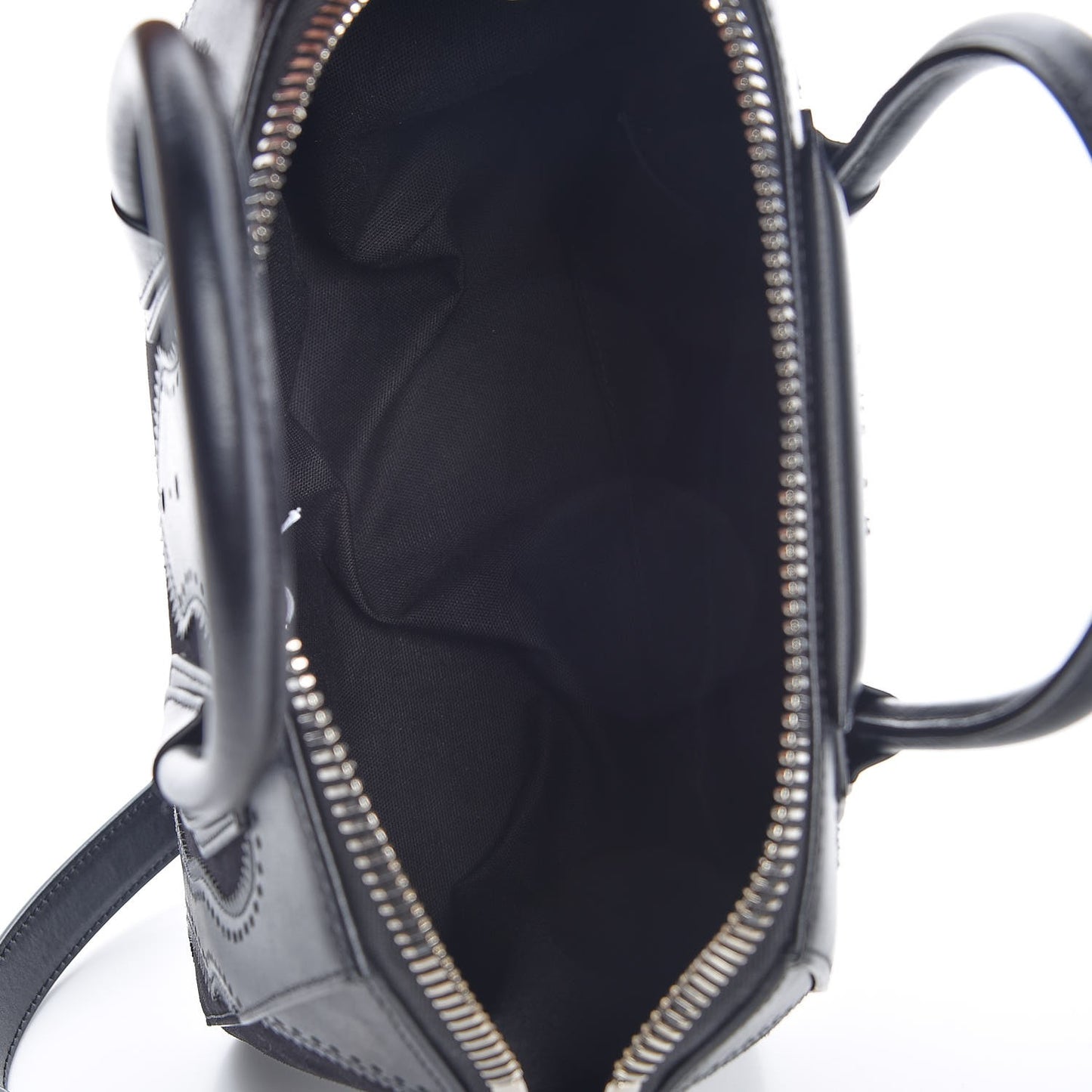 Calfskin Suede Brogue Small Antigona Black