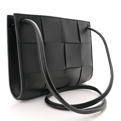 Bottega Veneta Lambskin Maxi Intrecciato Mini Cassette Crossbody Pouch Black 3 of 10