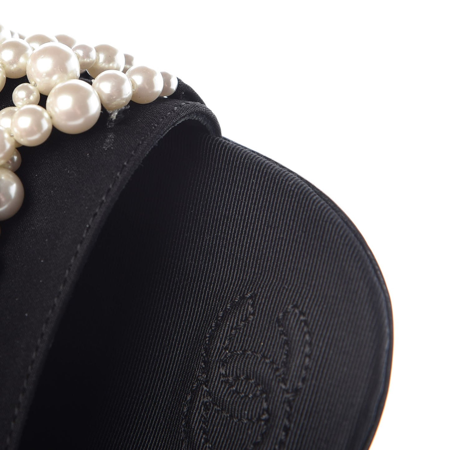 Felt Pearl Flat Sandals 38 Black