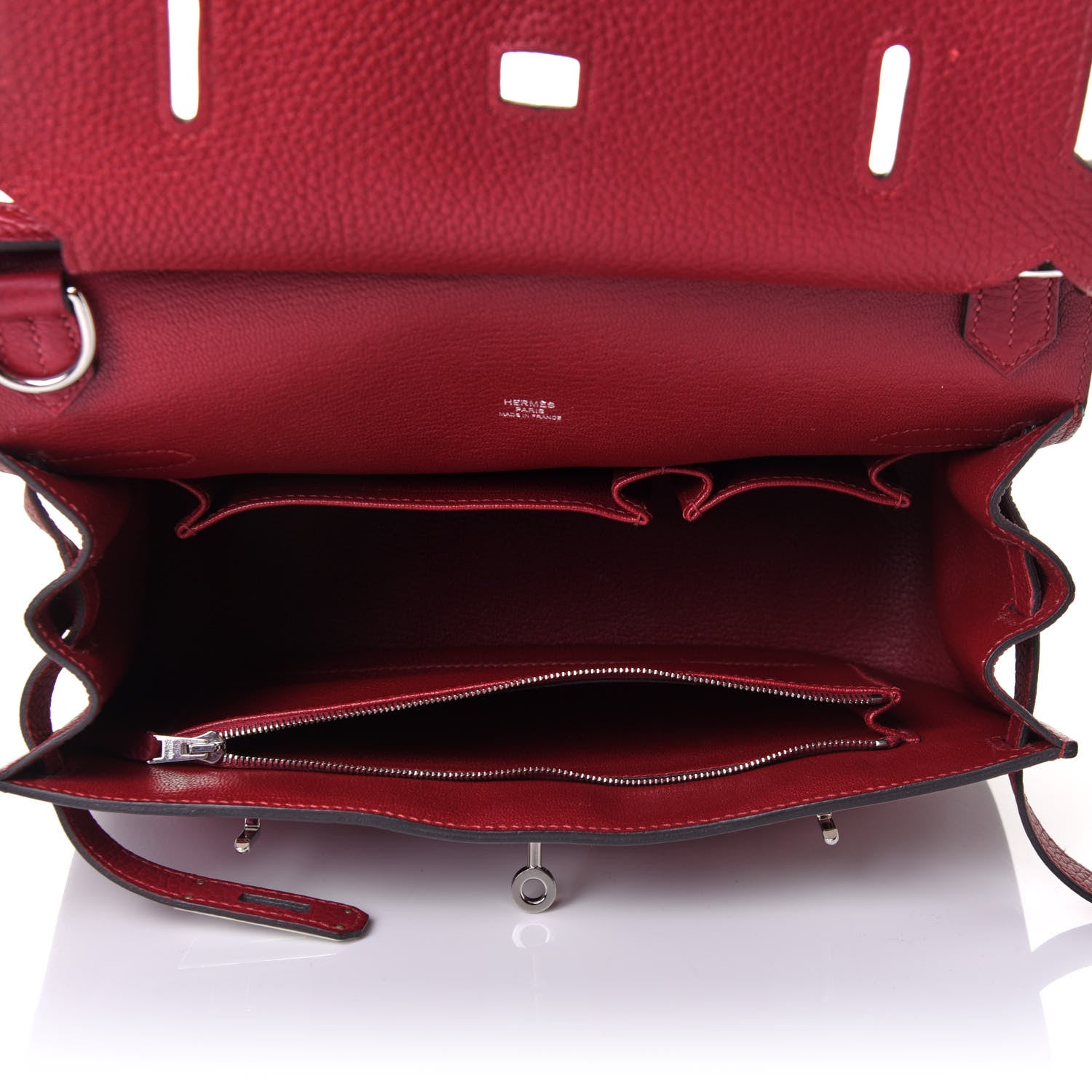 Hermes Taurillon Clemence Jypsiere 28 Rouge Grenat 4 of 14