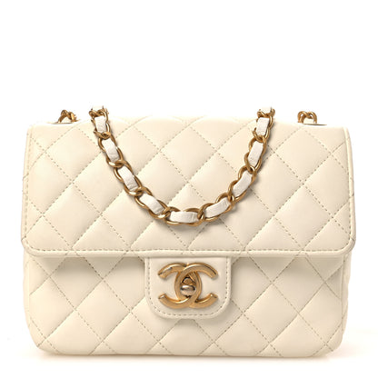 Chanel Lambskin Quilted Casino Chips Small Square Flap White 1 of 12