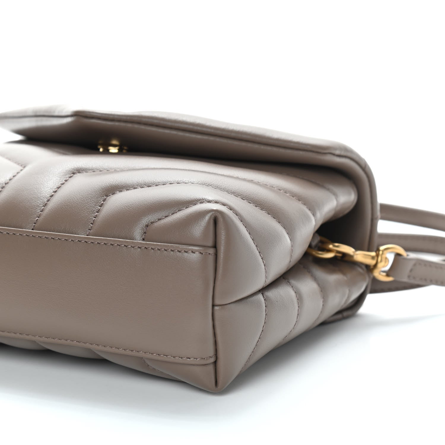 Saint Laurent Calfskin Y Quilted Monogram Toy Loulou Crossbody Bag Taupe 8 of 8