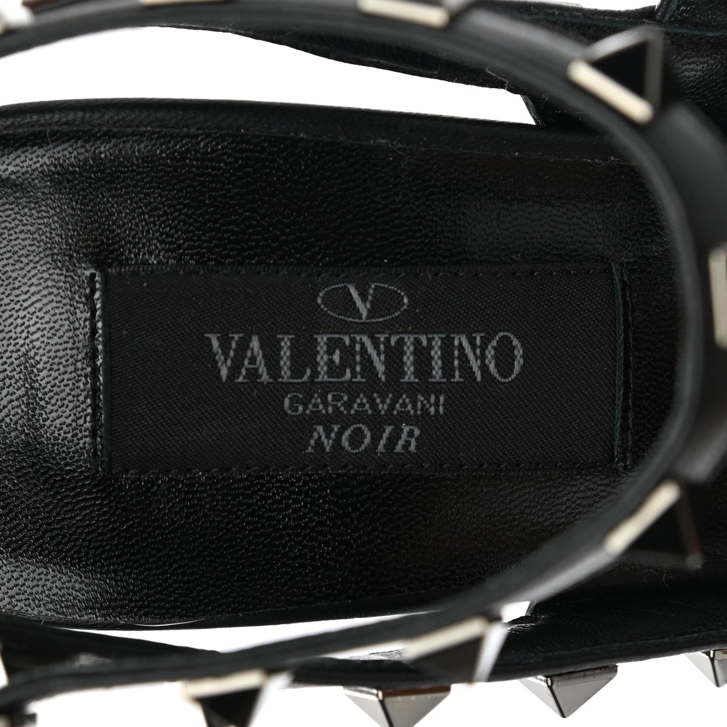 Calfskin Nappa Rockstud Ankle Strap 100mm Pumps 37.5 Black