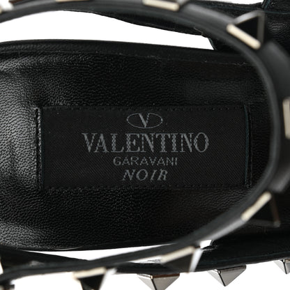 Valentino Garavani Calfskin Nappa Rockstud Ankle Strap 100mm Pumps 37.5 Black 7 of 9
