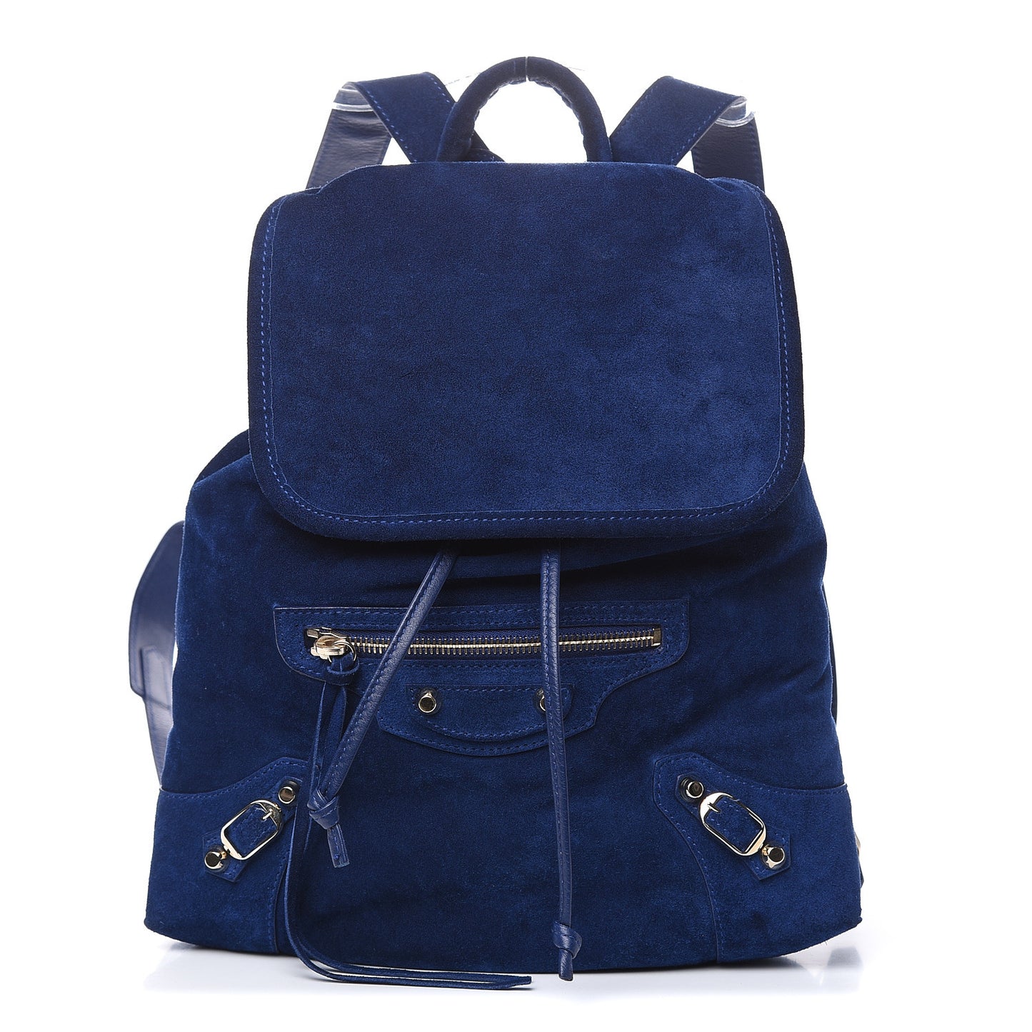 Baby Daim Suede Classic Hardware Traveler Backpack Bleu Pacifique