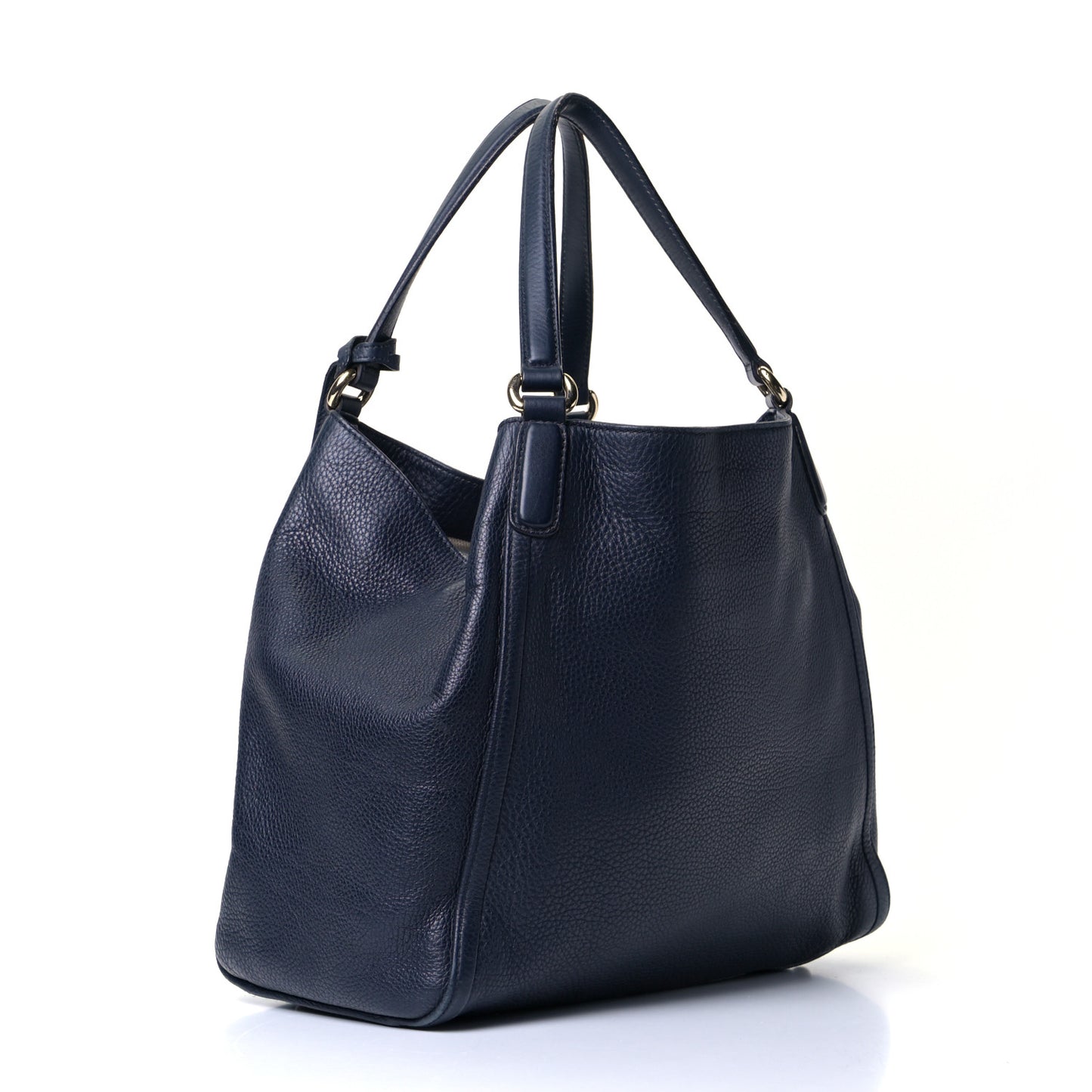 Pebbled Calfskin Medium Soho Shoulder Bag Blue