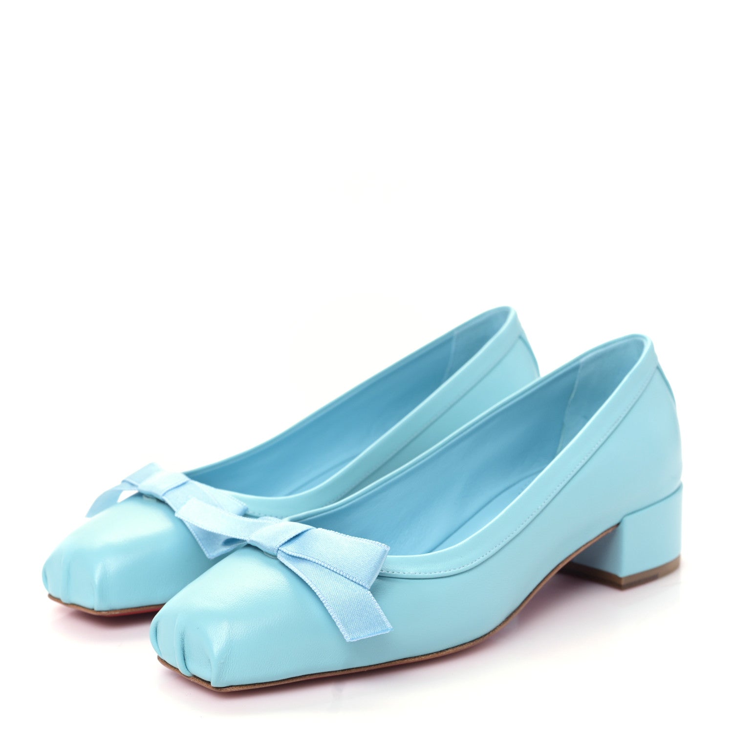 Christian Louboutin Nappa Mamaflirt 30mm Bow Pumps 37 Mineral 3 of 7