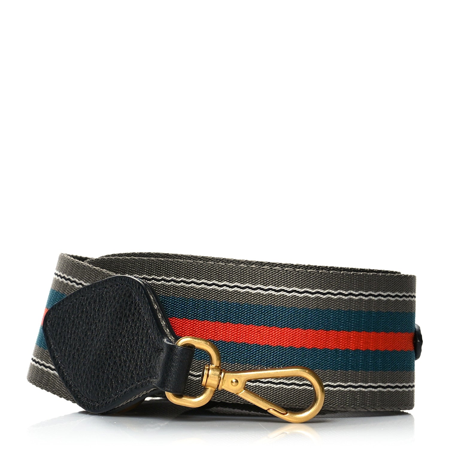 Prada Vitello Daino Striped Fabric Shoulder Strap 1 of 4