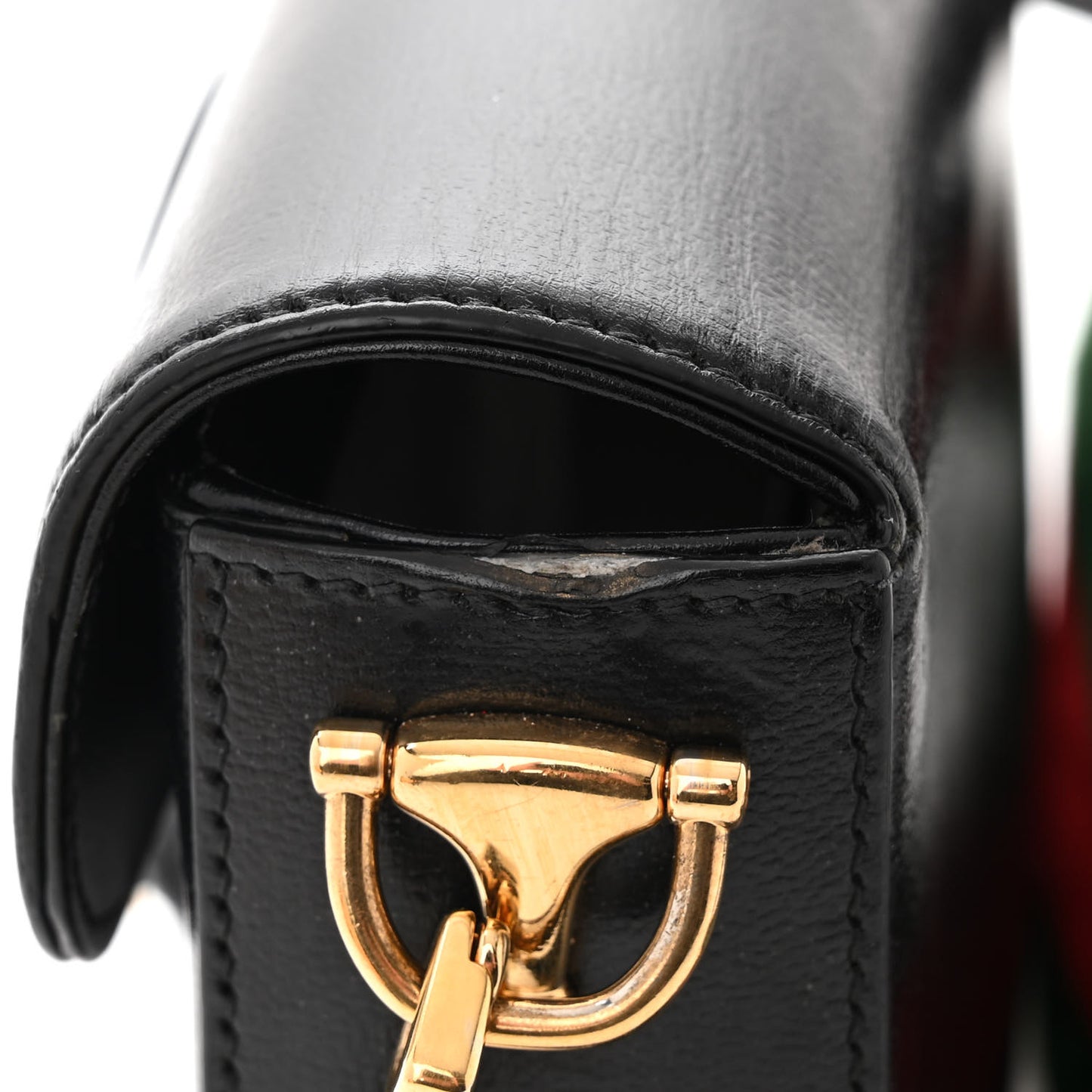 Azalea Calfskin Web Mini Horsebit 1955 Shoulder Bag Black