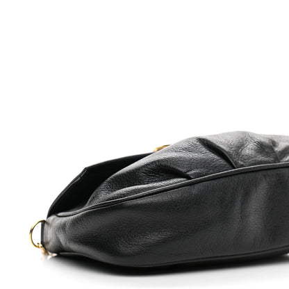 Fendi Vitello Flamingo Fendista Pouchette Crossbody Black 9 of 10