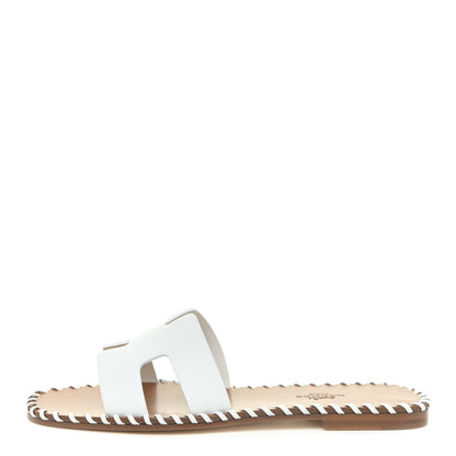 Hermes Calfskin Braided Oran Sandals 35.5 White 1 of 9