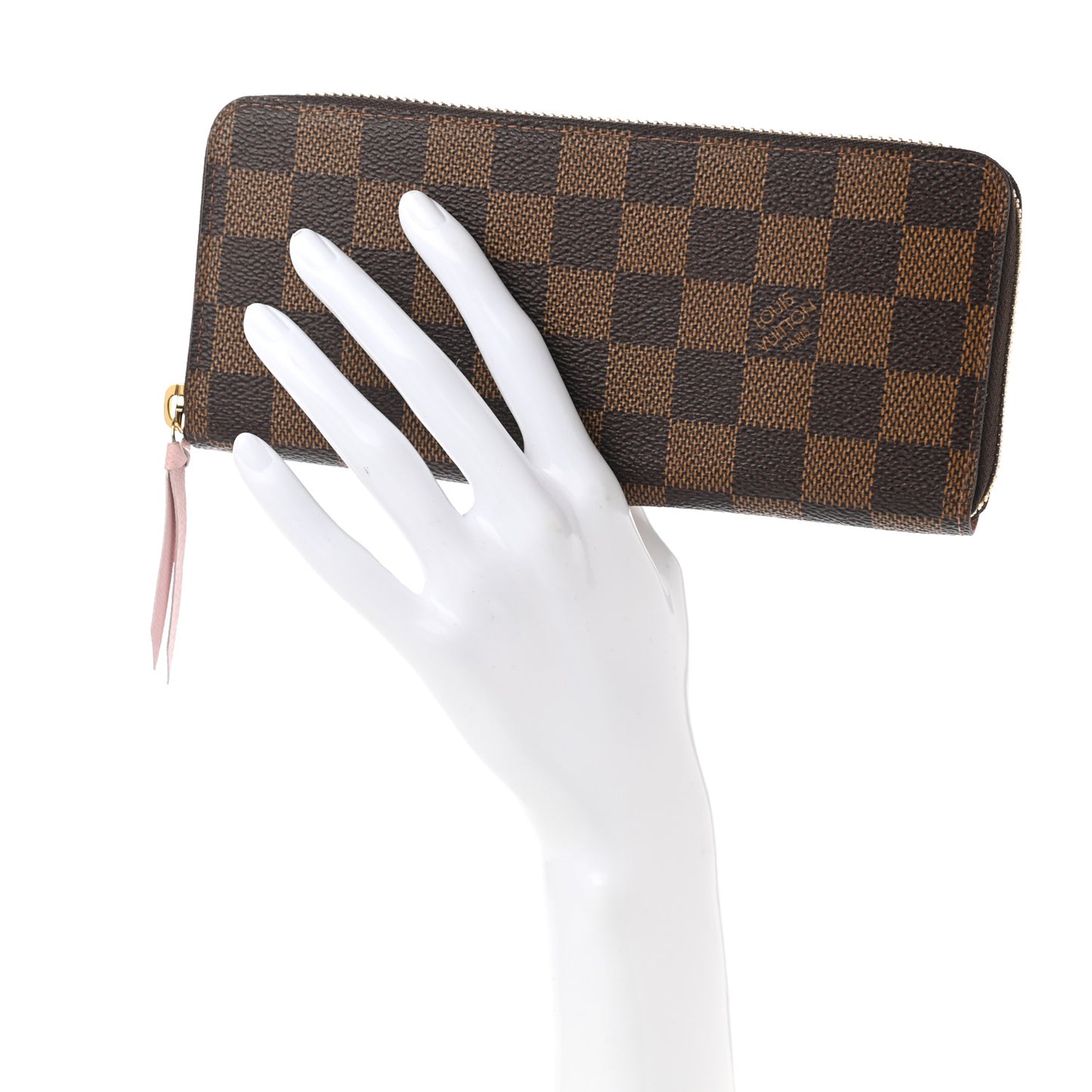 Damier Ebene Clemence Wallet Rose Ballerine