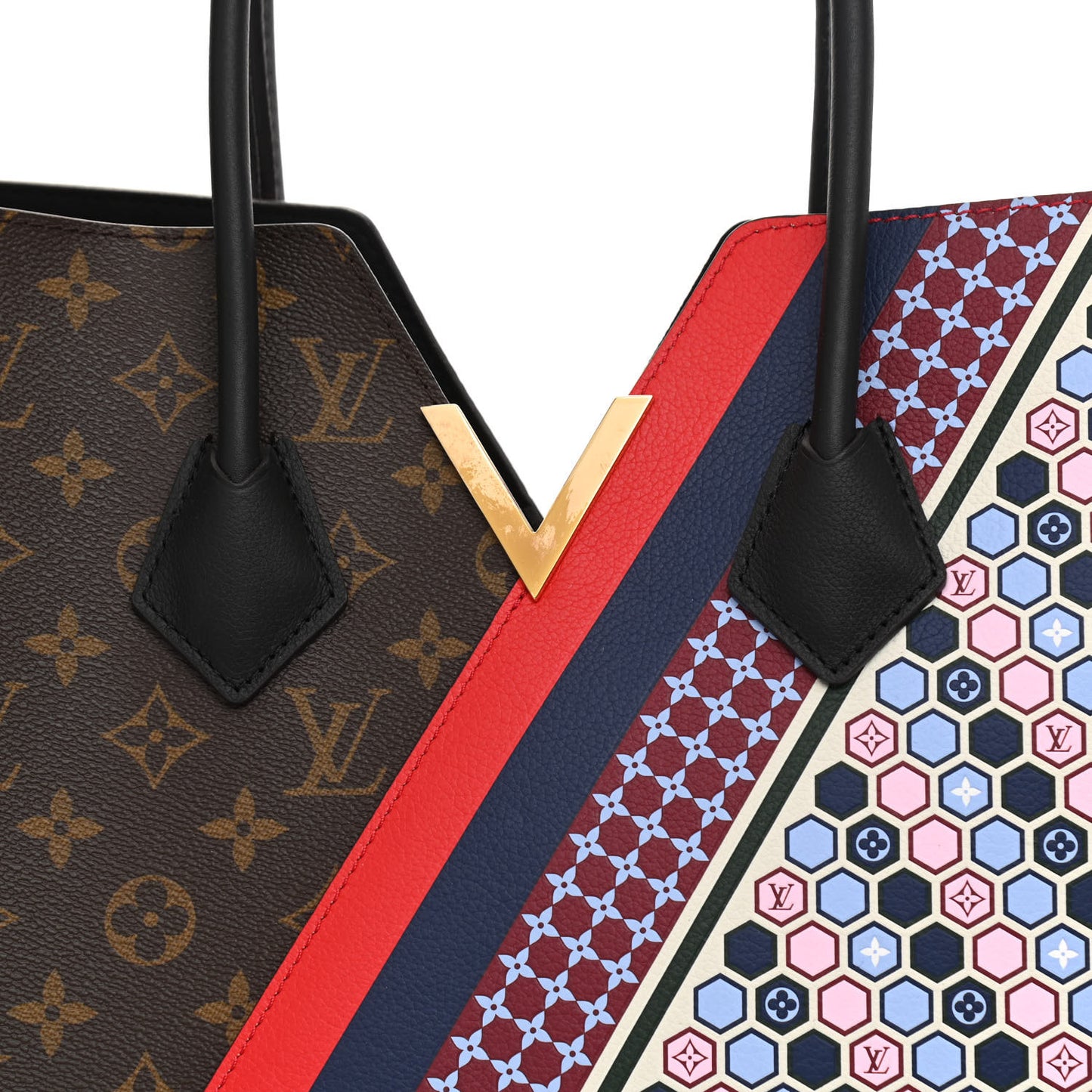 Calfskin Monogram Kimono Tote MM Rouge Navy