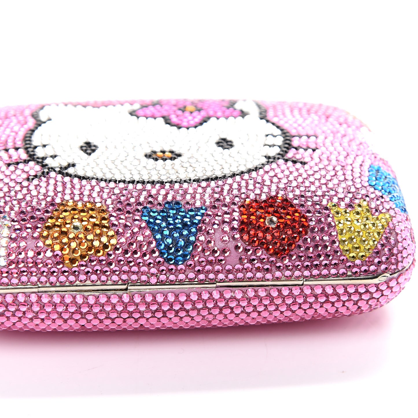 Swarovski Crystal Hello Kitty Minaudiere Clutch Pink