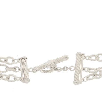David Yurman Sterling Silver 18K Yellow Gold Cultured Pearl Citrine Smoky Quartz Multi Strand Necklace 4 of 5