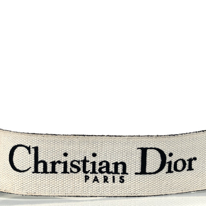 Christian Dior Canvas Embroidered Shoulder Strap Black White 5 of 5