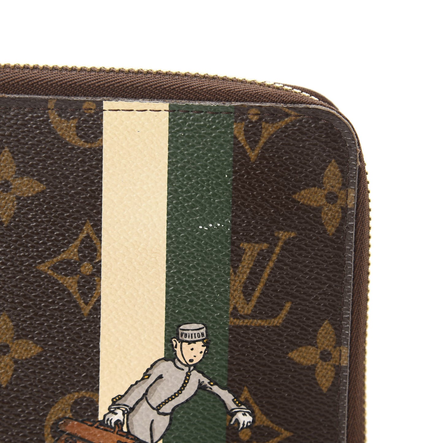 Monogram Groom Zippy Organizer Wallet Green