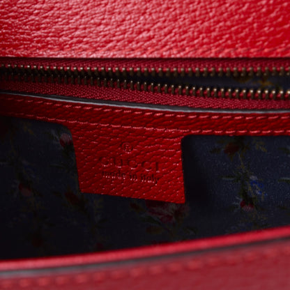 Gucci Calfskin Bamboo Web Medium Falena Moth Top Handle Bag Hibiscus Red 6 of 8