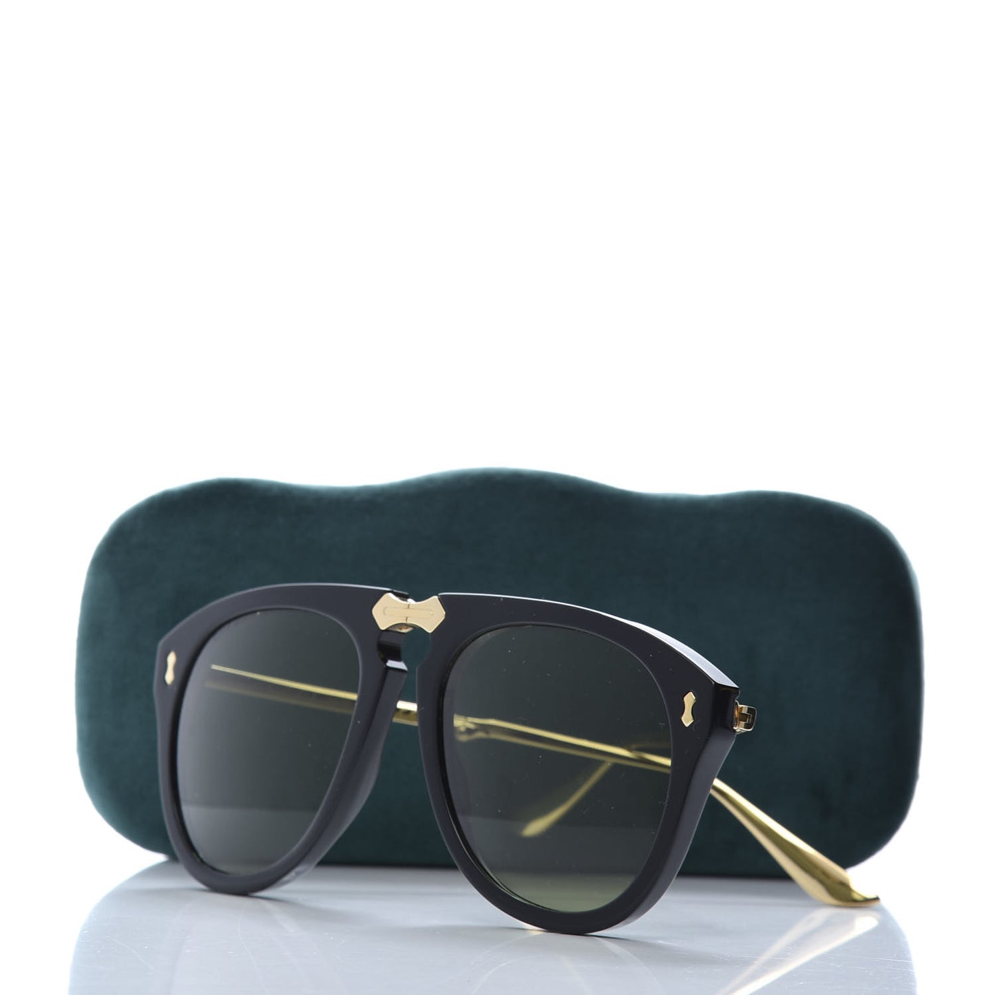Folding Aviator Sunglasses GG0305S Black Gold