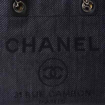Chanel Mixed Fibers Calfskin Small Deauville Tote Black 11 of 11