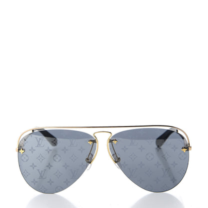Louis Vuitton Metal Monogram Grease Sunglasses Z1172W Gold 2 of 8