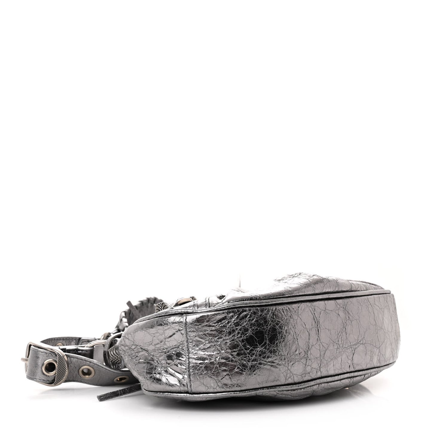 Metallic Agneau Arena Le Cagole Shoulder Bag XS Silver