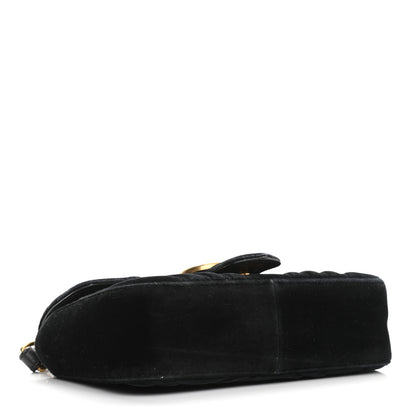 Gucci Velvet Matelasse Mini GG Marmont Shoulder Bag Black 4 of 13
