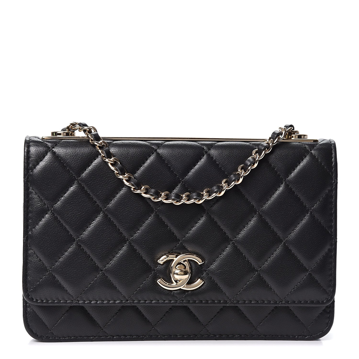 Chanel Lambskin Quilted Trendy CC Wallet On Chain WOC Black 1 of 10