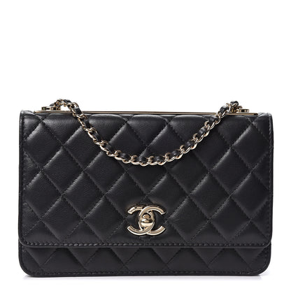Chanel Lambskin Quilted Trendy CC Wallet On Chain WOC Black 1 of 10