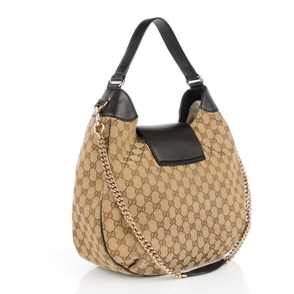 Gucci Monogram Margaux Calfskin Medium Emily Hobo Beige Ebony Cocoa 3 of 7