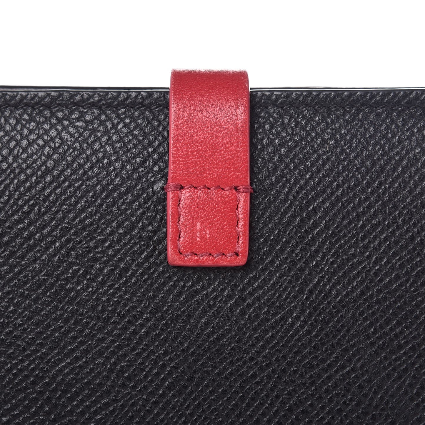 Grained Calfskin Medium Multifunction Strap Wallet Black