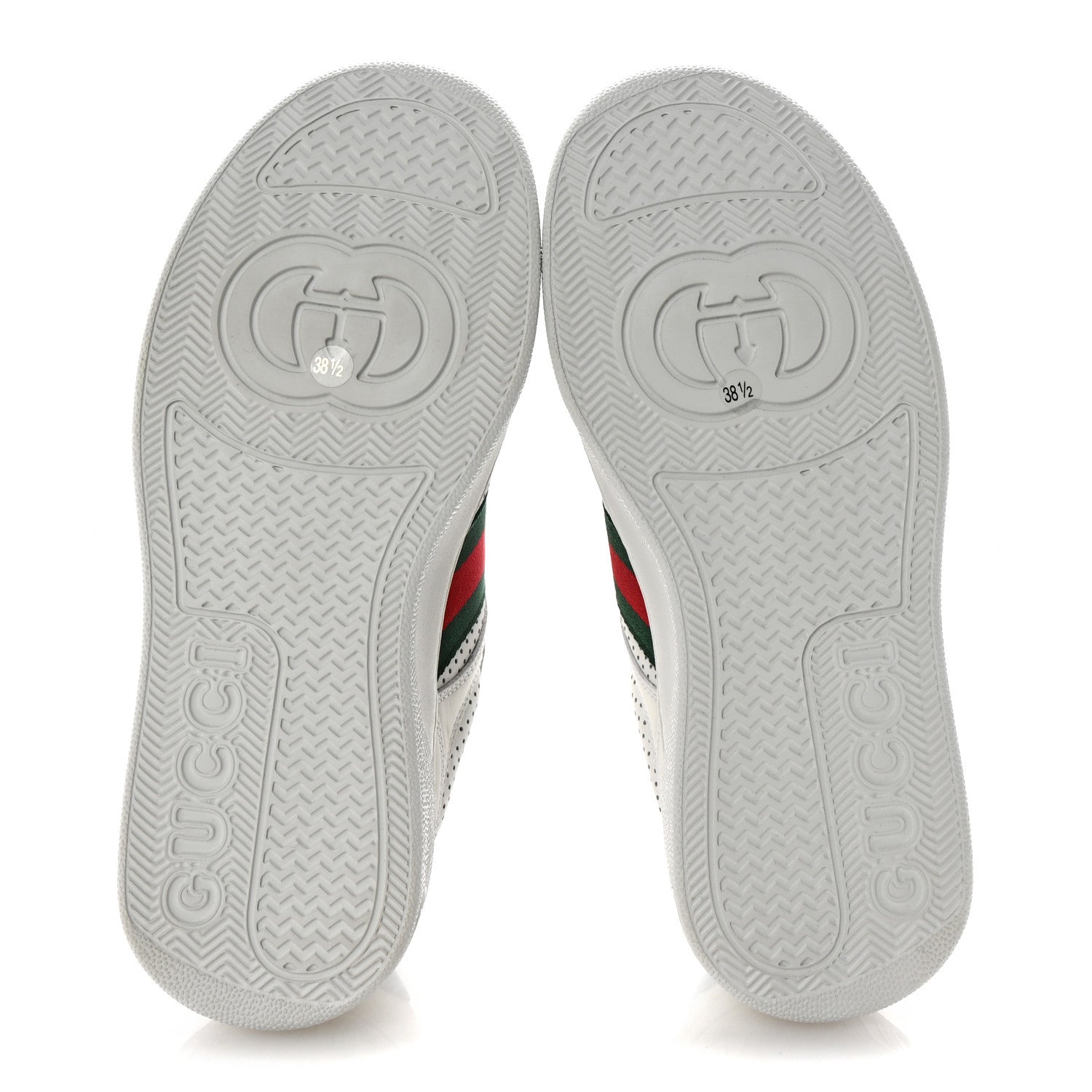 Gucci Calfskin Web Perforated Womens Platform 55mm Sneakers 38.5 White Bright Splash 6 of 10