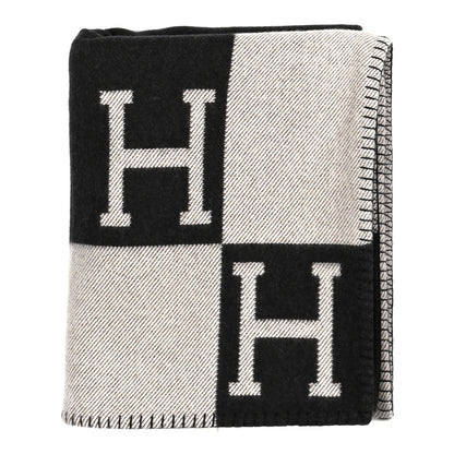 Hermes Wool Cashmere Avalon Blanket Ecru Gris Fonce 1 of 3