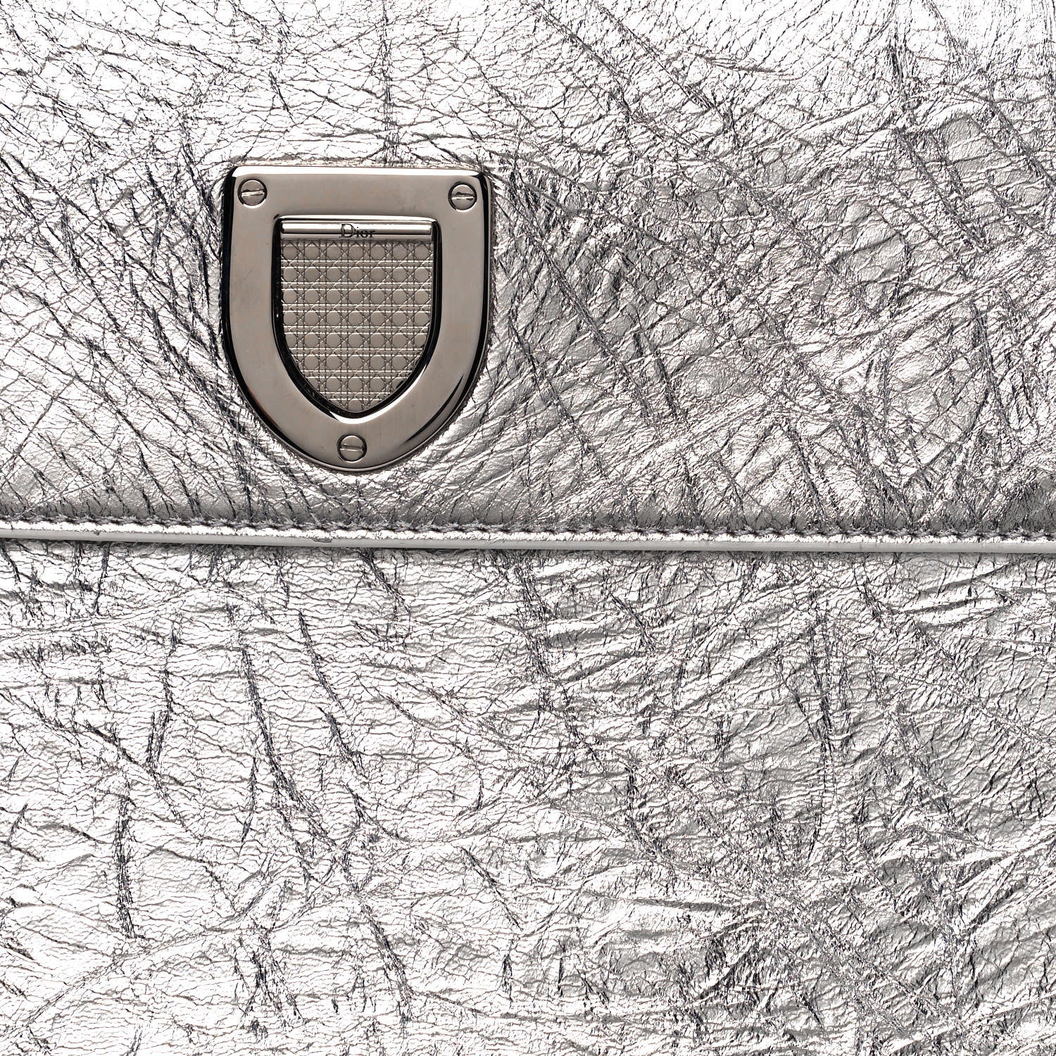 Christian Dior Metallic Calfskin Medium Diorever Flap Silver 8 of 17