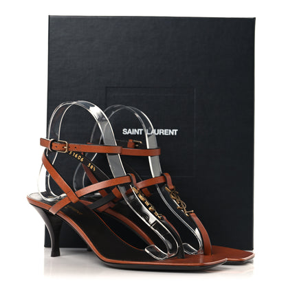Saint Laurent Calfskin Cassandra 60 Sandals 38.5 New Papaya 10 of 10
