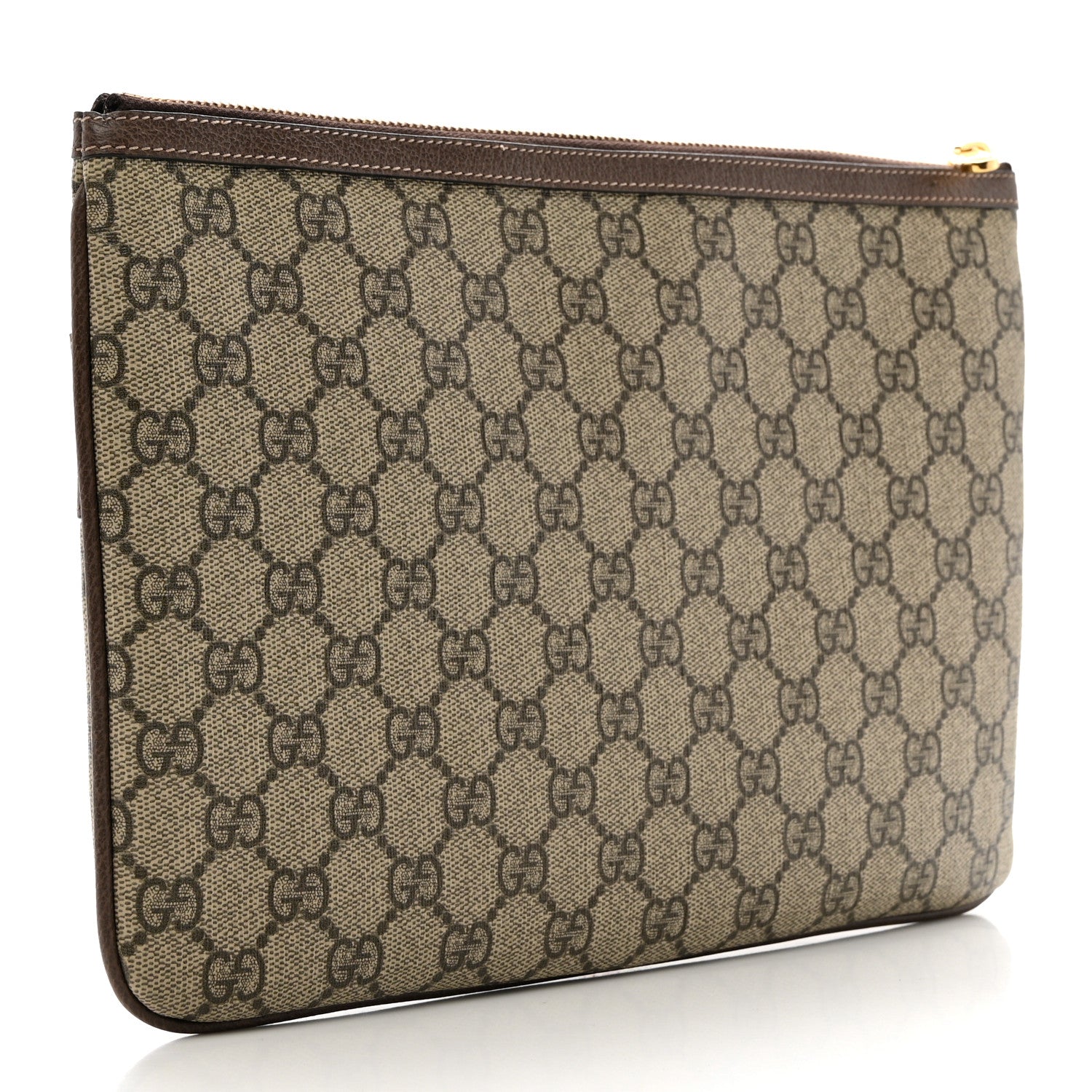 Gucci GG Supreme Monogram Large Ophidia Pouch Clutch Brown 3 of 8