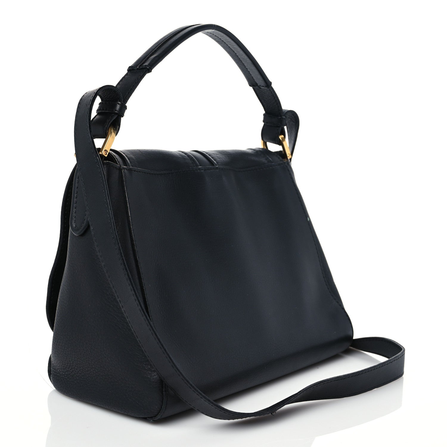 Fendi Vitello Dolce Marmol Anna Shoulder Bag Black 2 of 8