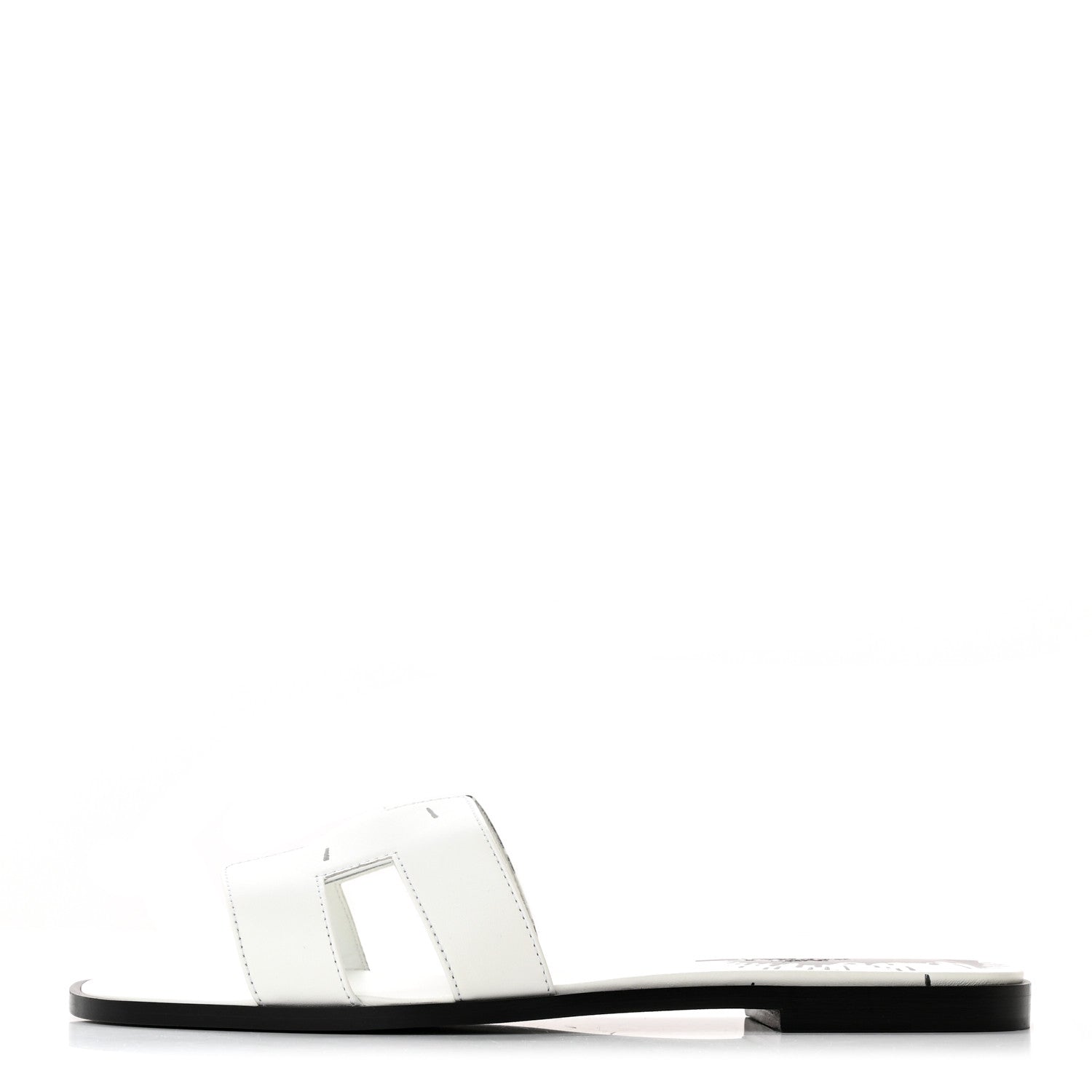 Hermes Calfskin Peinture Fraiche Oran Sandals 41 White Black 1 of 11